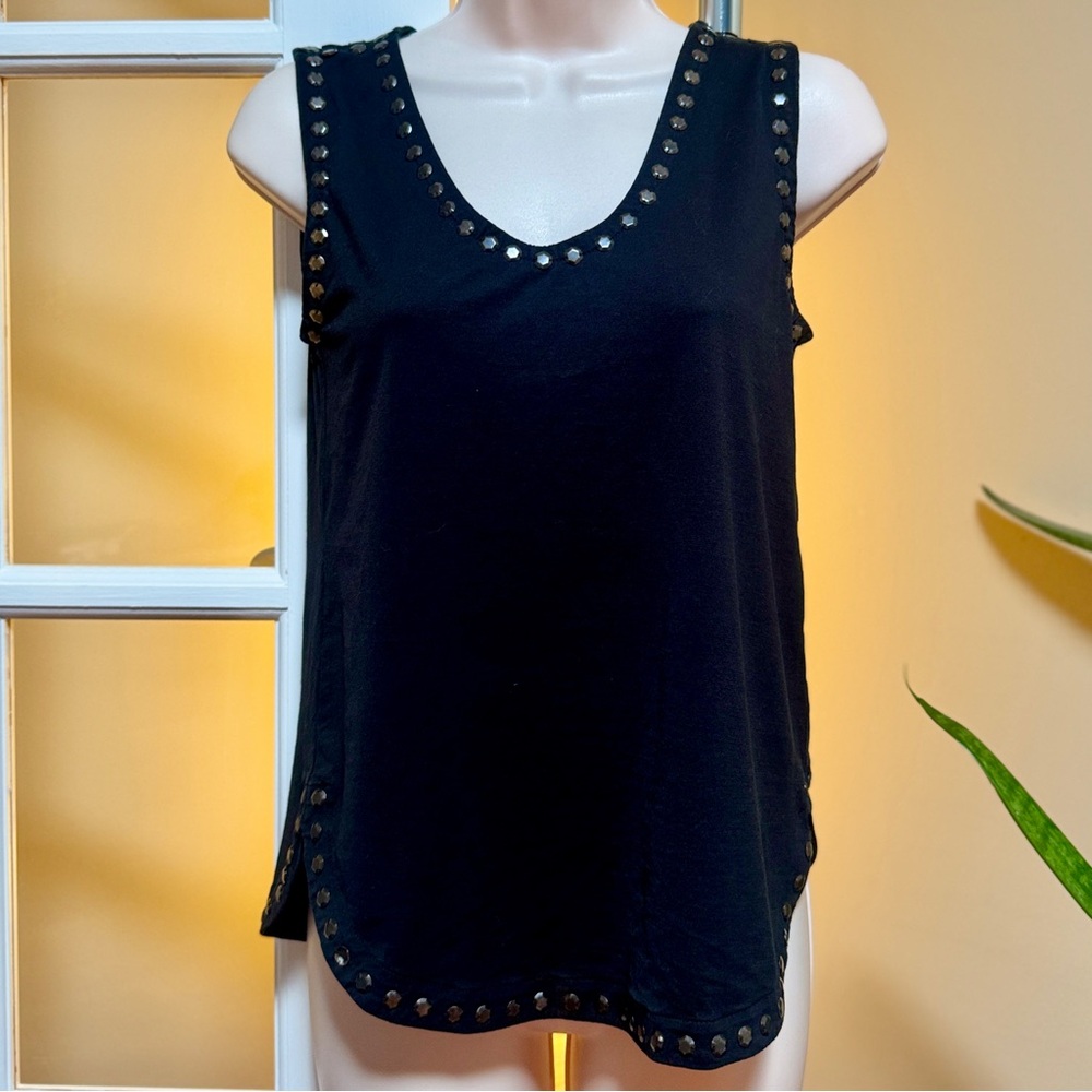 J. Crew Black Studded Tank Top